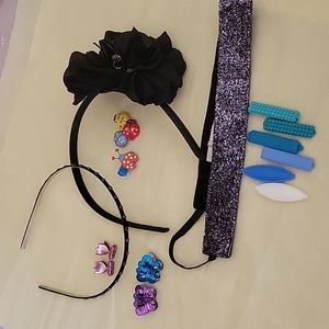 Flowers and sparkels child hair accessory set